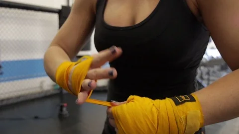 Wrapping hands for boxing Stock Footage 83687238