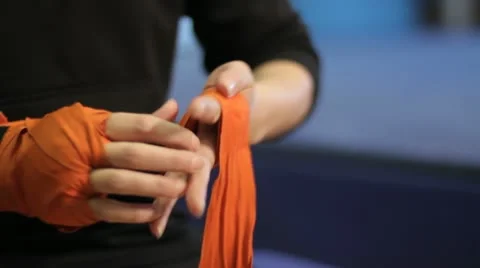 Wrapping hands Stock Footage 22664338