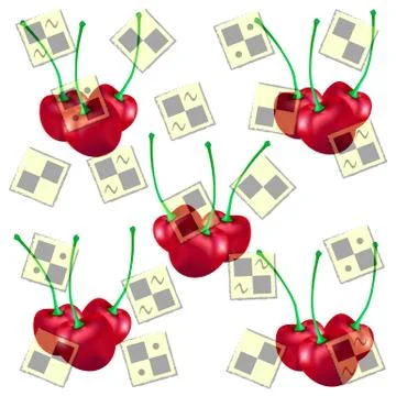 Wrapping paper with cherry. vector illustration. イラスト素材