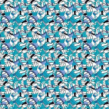 Wrapping paper. Cupcake seamless pattern. Cute birthday background on blue, blac 스톡 일러스트