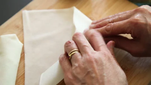 Wrapping A Spring Roll Stock Footage 233002111