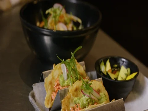 Wraps being presented in the tray Stock Footage 83185984