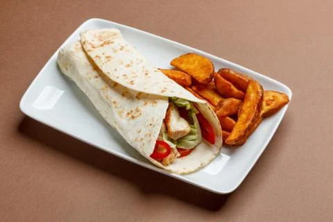 Wraps with chicken Stock Photos