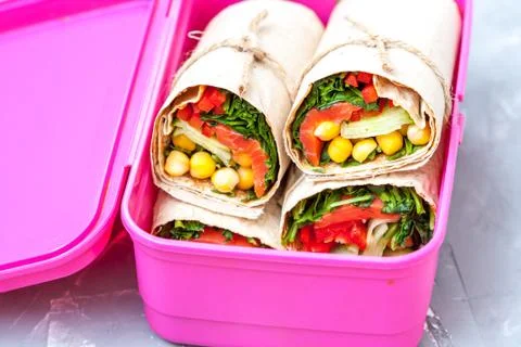 Wraps with salmon Stock Photos
