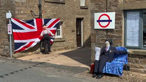 Wray, UK. 2025 April 30th; Village themed exhibits Stock Footage 308075355