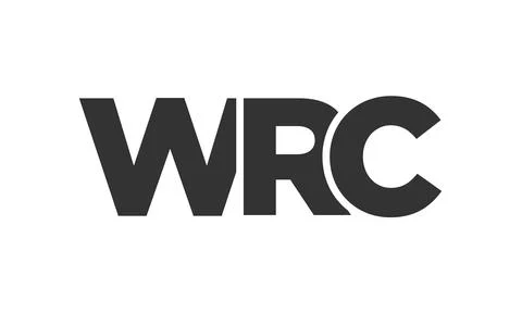 WRC logo design template with strong and modern bold text. Initial based ve.. Stock Illustration