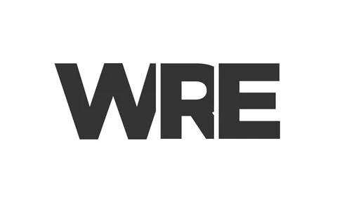 WRE logo design template with strong and modern bold text. Initial based ve.. イラスト素材