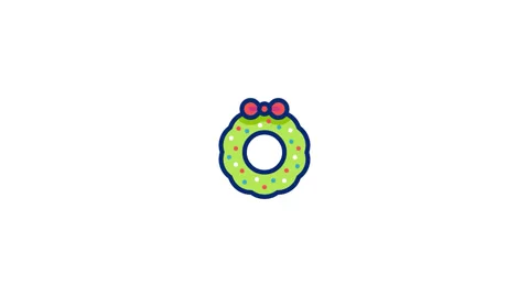Wreath Animated Icon Stock Footage 320199074