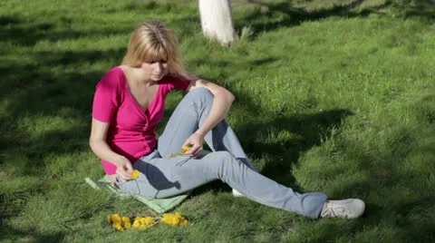 Wreath of dandelions Stock Footage 26541246