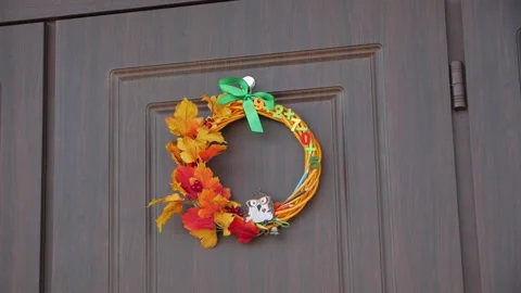 Wreath On The Door Stock Footage 141035172