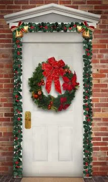 Wreath on a door Foto stock