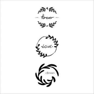 Wreath  drawn monochrome vector Stock Illustration