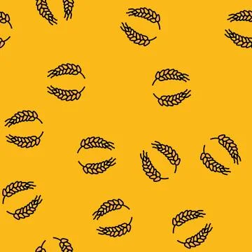 Wreath ears of wheat vector seamless pattern イラスト素材