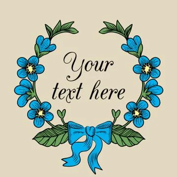 Wreath with flowers Stock Illustration