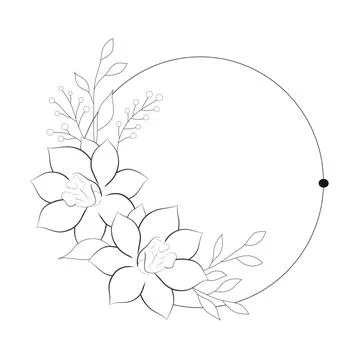 Wreath of flowers Stock Illustration