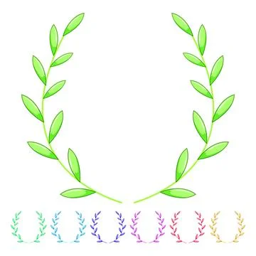 Wreath gold laurel cartoon vector graphic Stock Illustration