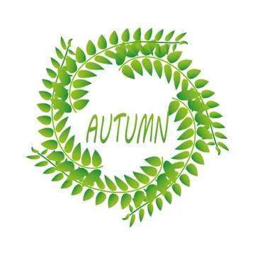 Wreath of green branches Stock Illustration