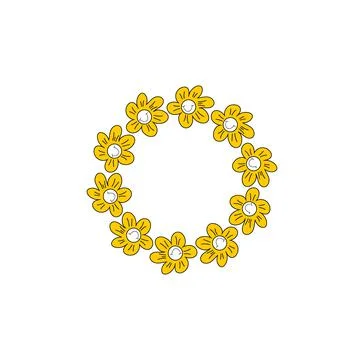 Wreath groovy Illustrazione stock