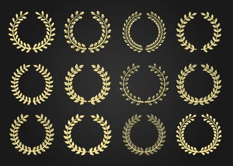 Wreath icon set Stock Illustration