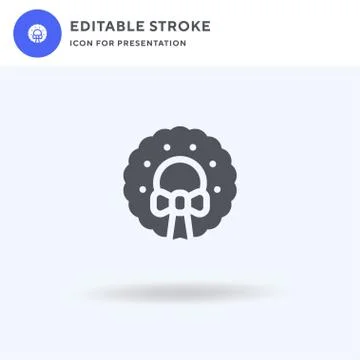 Wreath icon vector, filled flat sign, solid pictogram isolated on white, logo 스톡 일러스트