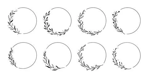 Wreath leaf circle border frame Stock Illustration