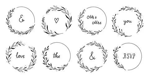 Wreath leaf circle border frame Illustrazione stock
