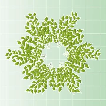 A wreath of leaves with cells Stock Illustration