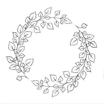 Wreath with leaves Stock Illustration