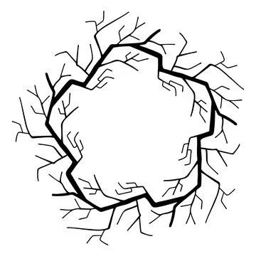 Wreath made from doodle tree branches. Spooky round border with space for t.. Stock Illustration