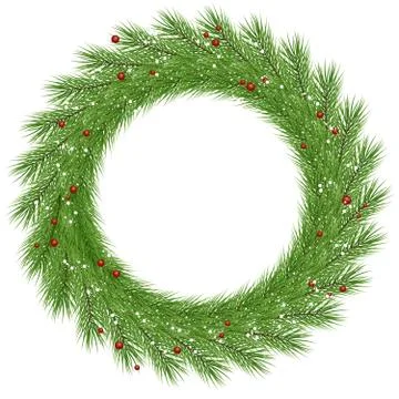 Wreath made of pine tree leaves Stock Illustration