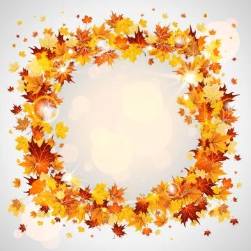 Wreath of maple leaves Stock Illustration