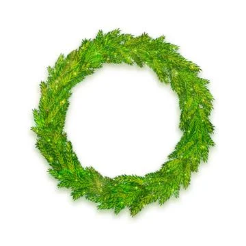 Wreath of pine branches vector Stock Illustration