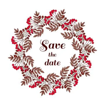 Wreath Red Berries Stock Illustration