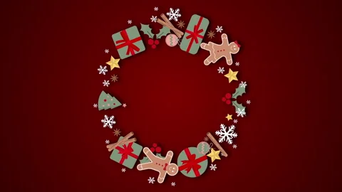 WREATH ON RED VERTICAL Stock Footage 260106029