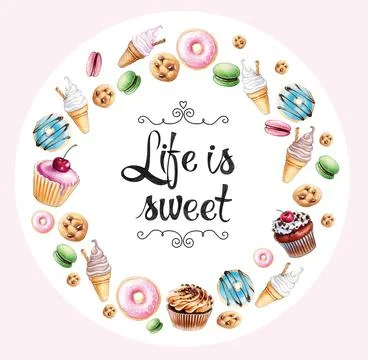 Wreath of sweets Illustrazione stock