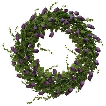 Wreath of tulips Stock Illustration