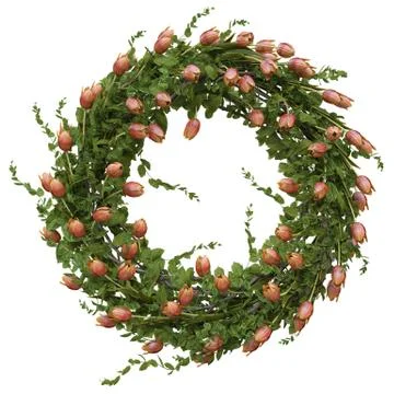 Wreath of tulips Stock Illustration