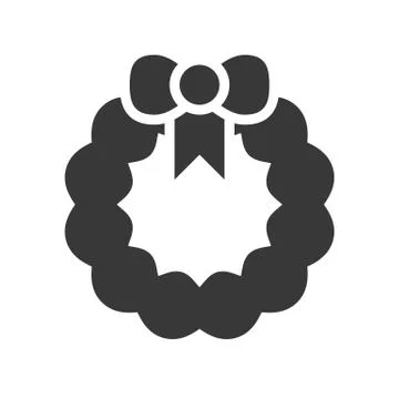 Wreath vector, Christmas related solid style icon Stock Illustration