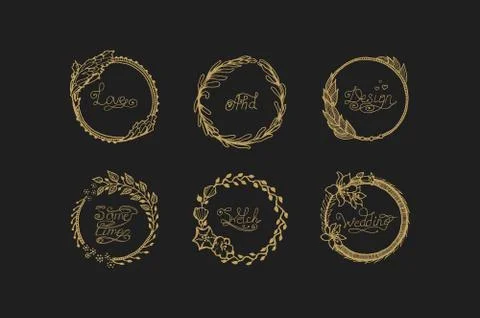 Wreath vector hand draw Stock Illustration