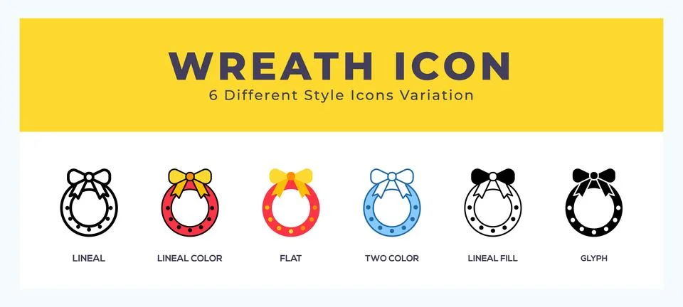 Wreath vector icons designed. icon symbol set. Stock Illustration