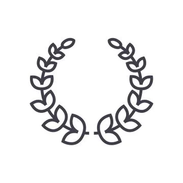 Wreath vector line icon, sign, illustration on background, editable strokes Stock Illustration