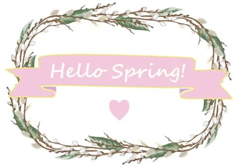 Wreath from willow branches Stock-Illustration