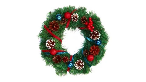 A wreath wraps around its axis, New Year and Christmas concept Stock Footage 221189024