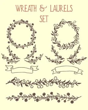 Wreathe graphic set Stock Illustration