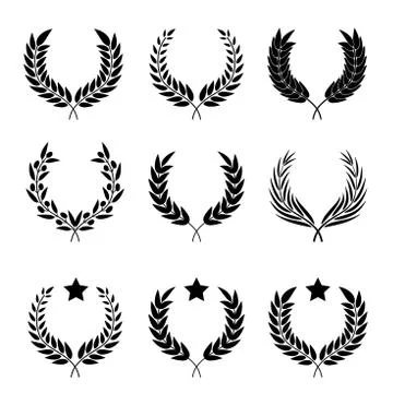 Wreaths set of different styles Stock Illustration
