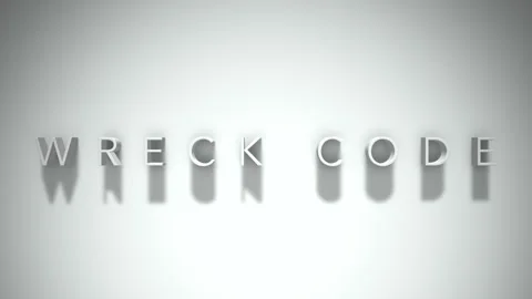 Wreck code 3D title animation with shadows on a white background Stock Footage 297512541