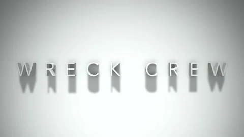 Wreck crew 3D title animation with shadows on a white background Video stock 297512543