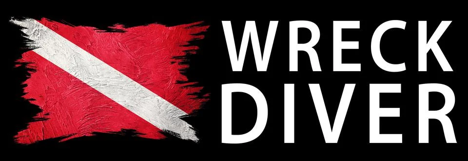Wreck Diver, Diver Down Flag, Scuba flag Stock Illustration