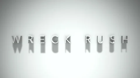 Wreck rush 3D title animation with shadows on a white background Stock Footage 297512823