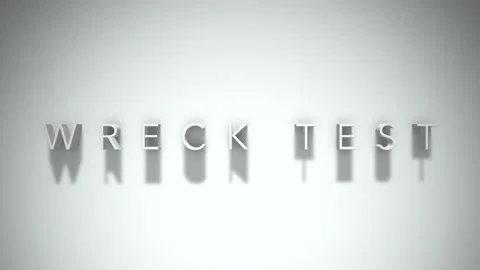Wreck test 3D title animation with shadows on a white background Stock Footage 297512848